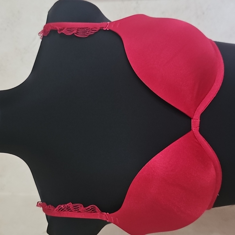 Ambrielle Red Padded Underwire Pushup Bra Women's Size 36B